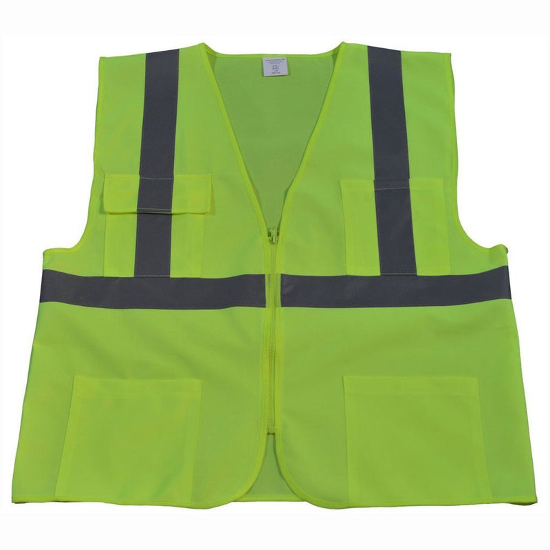 Petra Roc LV24/LVM24/OVM24 ANSI/ISEA 107-2010 Class II 4-Pocket Safety Vests, Solid Front