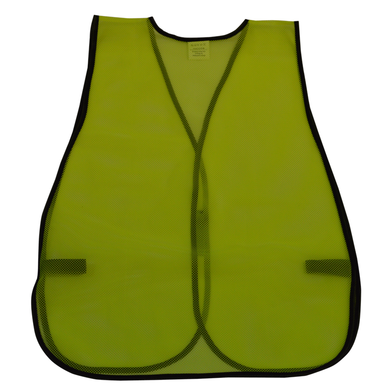Non-ANSI Rated Lime Economy Mesh Safety Vests, Mesh
