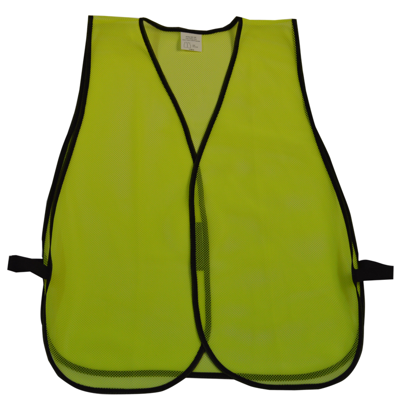 Non-ANSI Rated Lime Economy Mesh Safety Vests, Front
