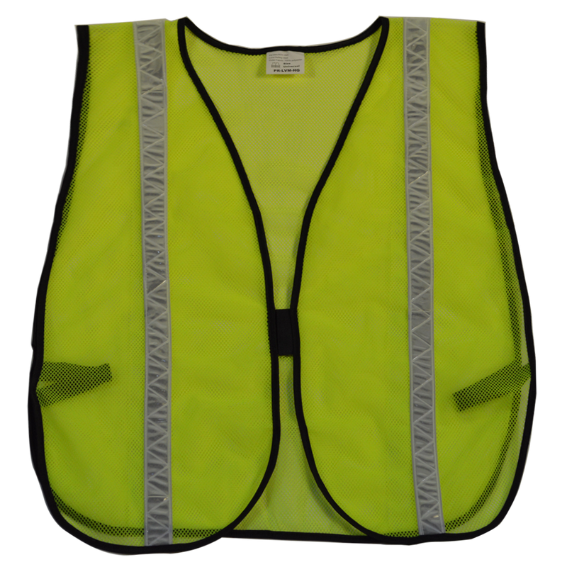 Lime ANSI Non-Rated Mesh Safety Vest, High Gloss Tape, Front