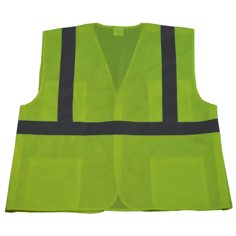 Petra Roc LVM2/OVM2-5PB ANSI/ISEA Lime 5-Point Break Away Class II Safety Vest, Back