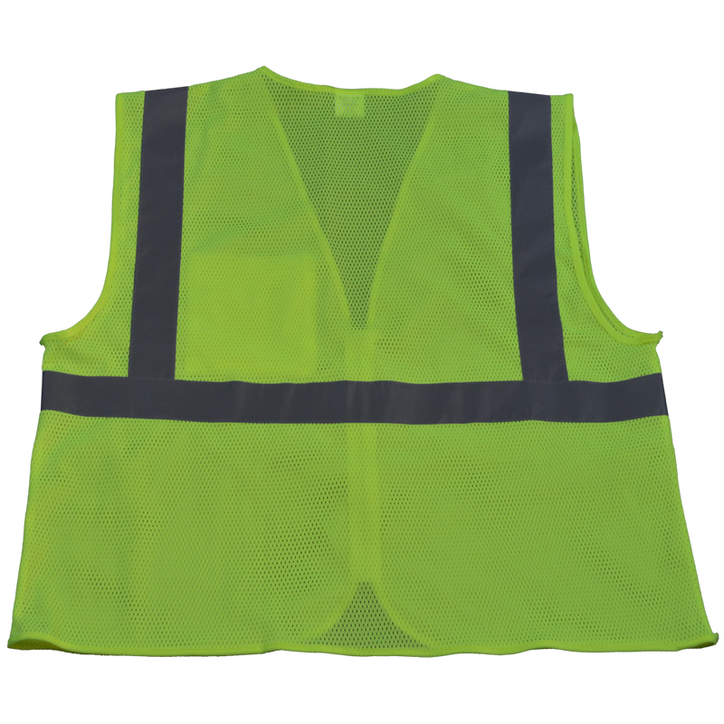 Petra Roc LV2-CB0/LVM2-CB0 ANSI Class 2 Safety Vest with Zipper Closure, Mesh Back