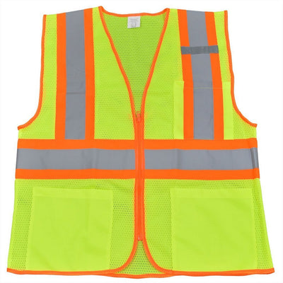 Petra Roc ANSI/ISEA Two Tone DOT Class II Safety Vest, Lime Mesh Front
