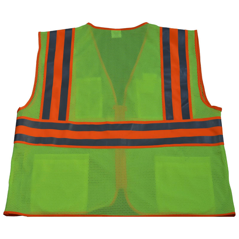 ANSI Class 2 Deluxe Two Tone DOT High Visibility Safety Vest, Mesh Back