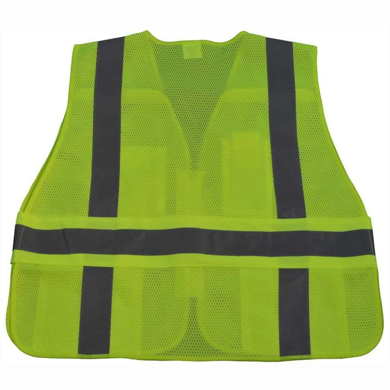 Petra Roc LV2/LVM2-LPSV ANSl All Lime Expandable 5-Point Breakaway Public Safety Vest, Mesh Back