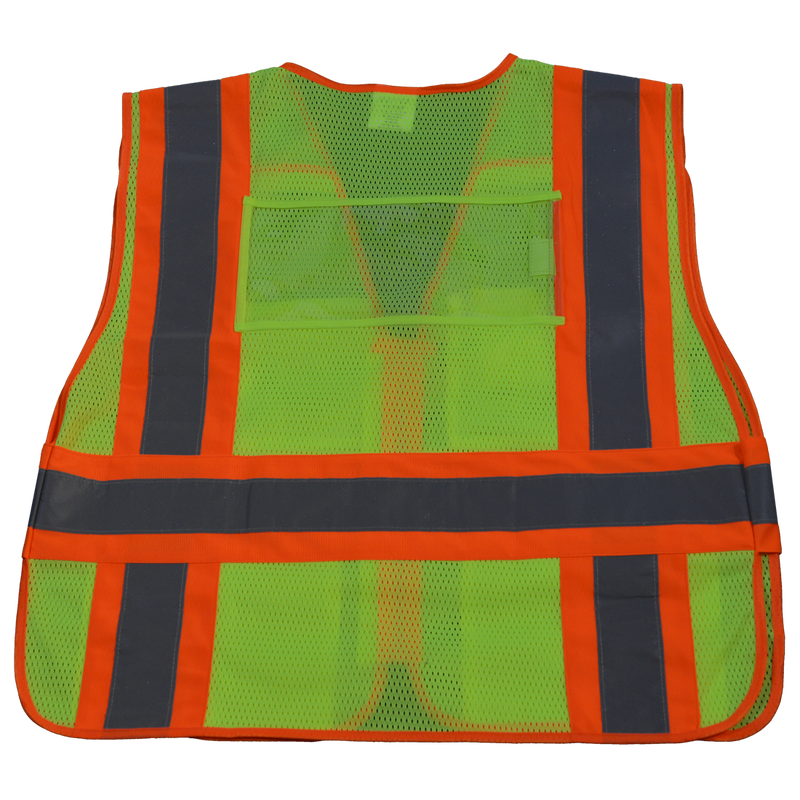 LVM2/LV2-PSVP ANSI/ISEA Class 2 Two Tone Expandable 5-Point Breakaway Public Safety Vest, Mesh Back