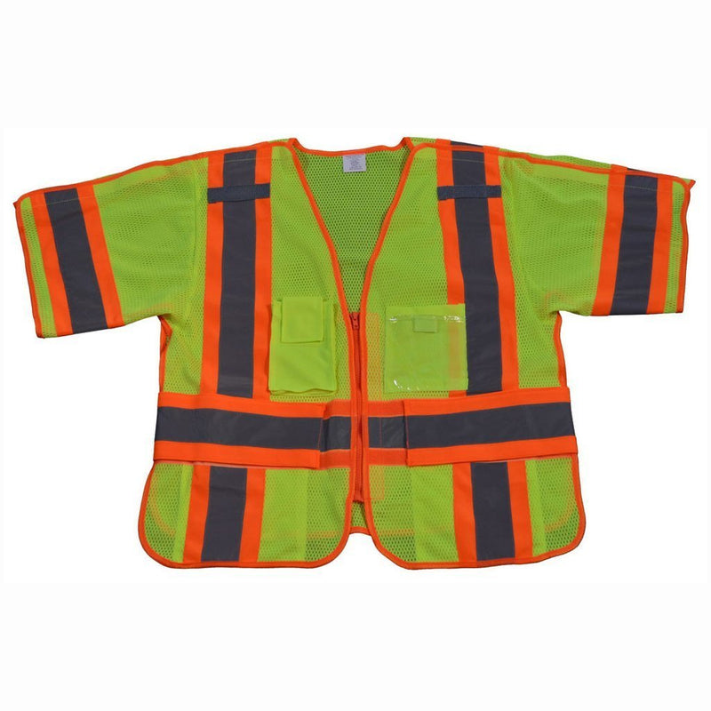 Petra Roc LVM3/OVM3-5PB-CB1 ANSI Class 3 Breakaway Short Sleeve Shirt/Vest, Two Tone Deluxe, Lime Front