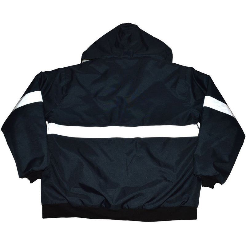 Petra Roc Enhanced Visibility Navy Blue Quilted Bomber Jacket, Reflective Back