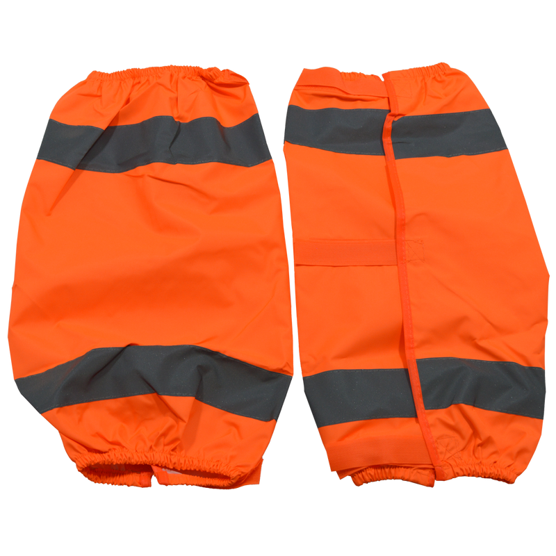 Petra Roc Orange ANSI Class E Waterproof Reflective Leg Gaiters With Adjustable Velcro Closures