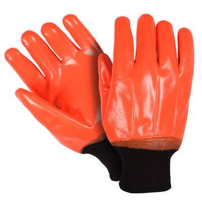 Southern Glove OPVCFCKW Fluorescent Orange PVC Coated Knit Wrist Gloves