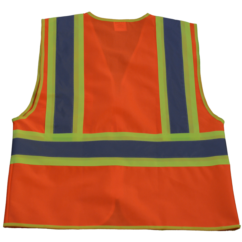 Petra Roc ANSI/ISEA Two Tone DOT Class II Safety Vest, Solid Back