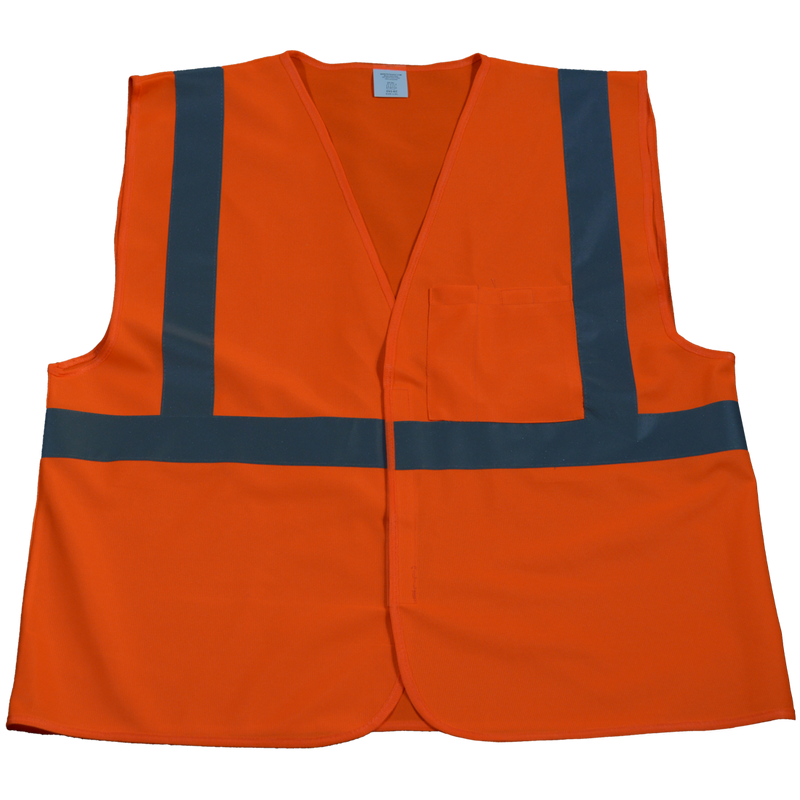 Petra Roc OV2-EC/OVM2-EC ANSI/ISEA 107-2010 Class 2 Economy Safety Vest with Velcro Closure, Solid Front