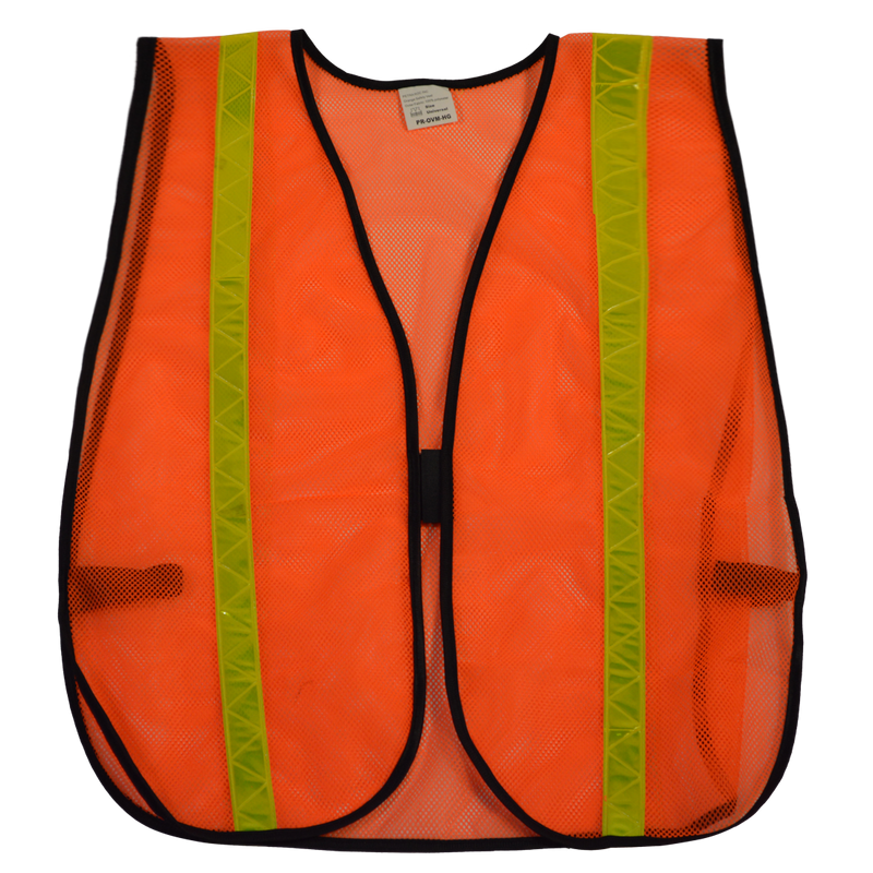 Orange ANSI Non-Rated Mesh Safety Vest, High Gloss Tape