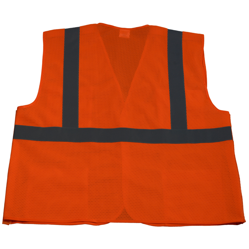 Petra Roc LVM2/OVM2-5PB ANSI/ISEA Orange 5-Point Break Away Class II Safety Vest, Back