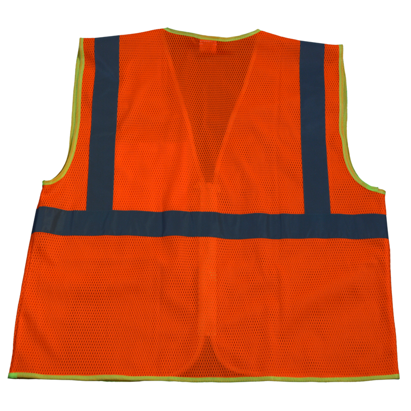 Petra Roc OV2-CB0/OVM2-CB0 ANSI/ISEA 107-2010 Class 2 Safety Vest Zipper Closure, Mesh Back