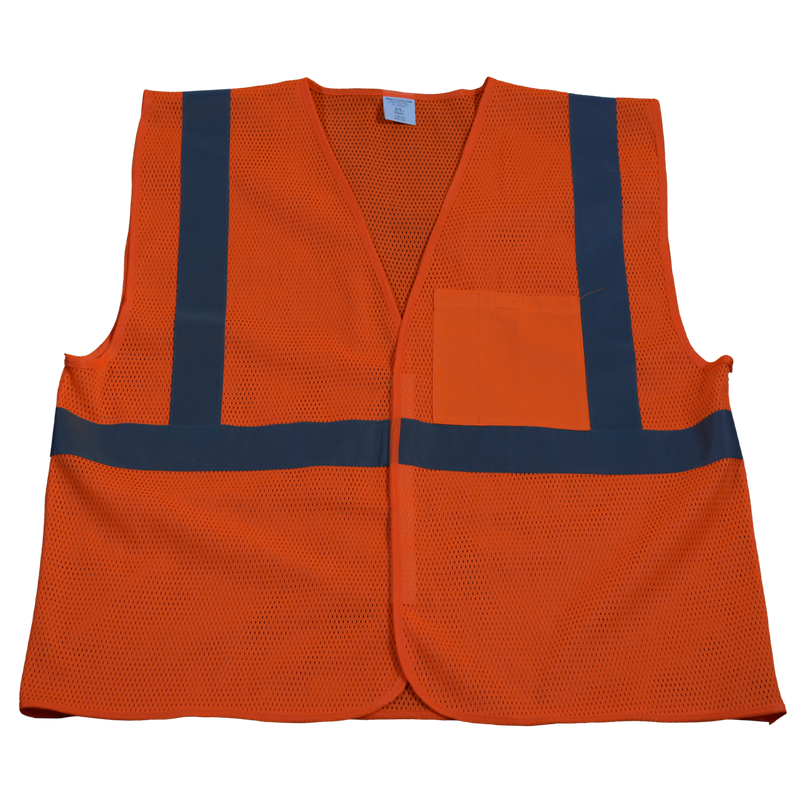 Petra Roc OV2-EC/OVM2-EC ANSI/ISEA 107-2010 Class 2 Economy Safety Vest with Velcro Closure, Mesh Front