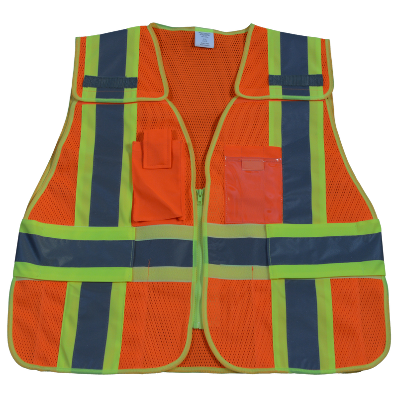 Petra Roc 5-Point Breakaway Public Safety Vest, Orange Mesh Front