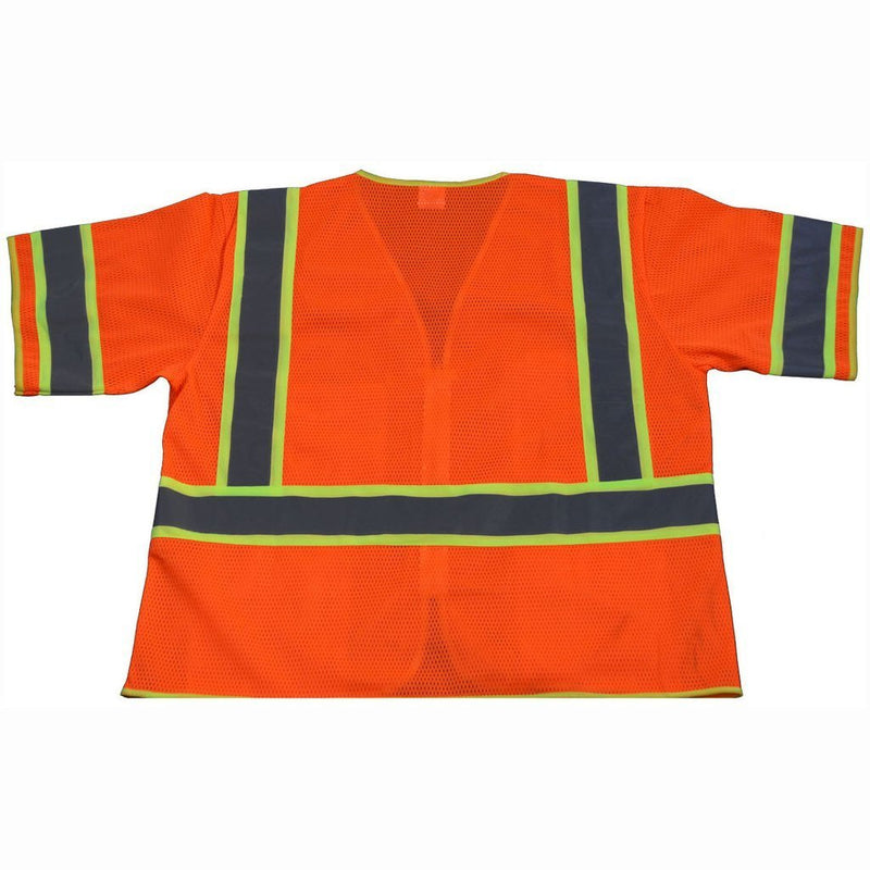 Petra Roc OVM3-CB1 ANSI/ISEA 107-2010 Class 3 Two Tone DOT Surveyors Safety Vest, Deluxe, Back