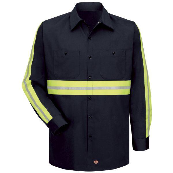 Red Kap SC30 Long Sleeve Enhanced Visibility Cotton Work Shirt