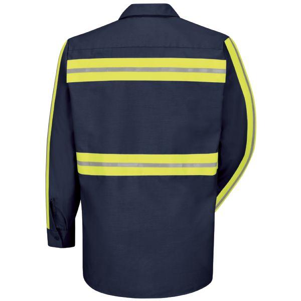 Red Kap SP14 Long Sleeve Enhanced Visibility Industrial Work Shirt