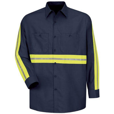 Red Kap SP14 Long Sleeve Enhanced Visibility Industrial Work Shirt