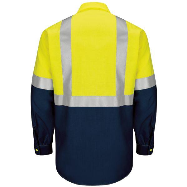 Red Kap SY14 Hi-Visibility Long Sleeve Colorblock Ripstop Work Shirt