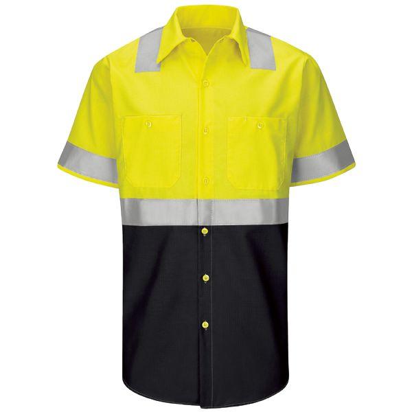 Red Kap SY14 Hi-Visibility Long Sleeve Colorblock Ripstop Work Shirt