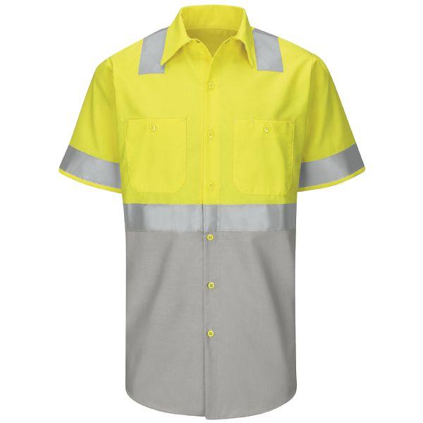 Red Kap SY24 Hi-Visibility Short Sleeve Colorblock Ripstop Work Shirt