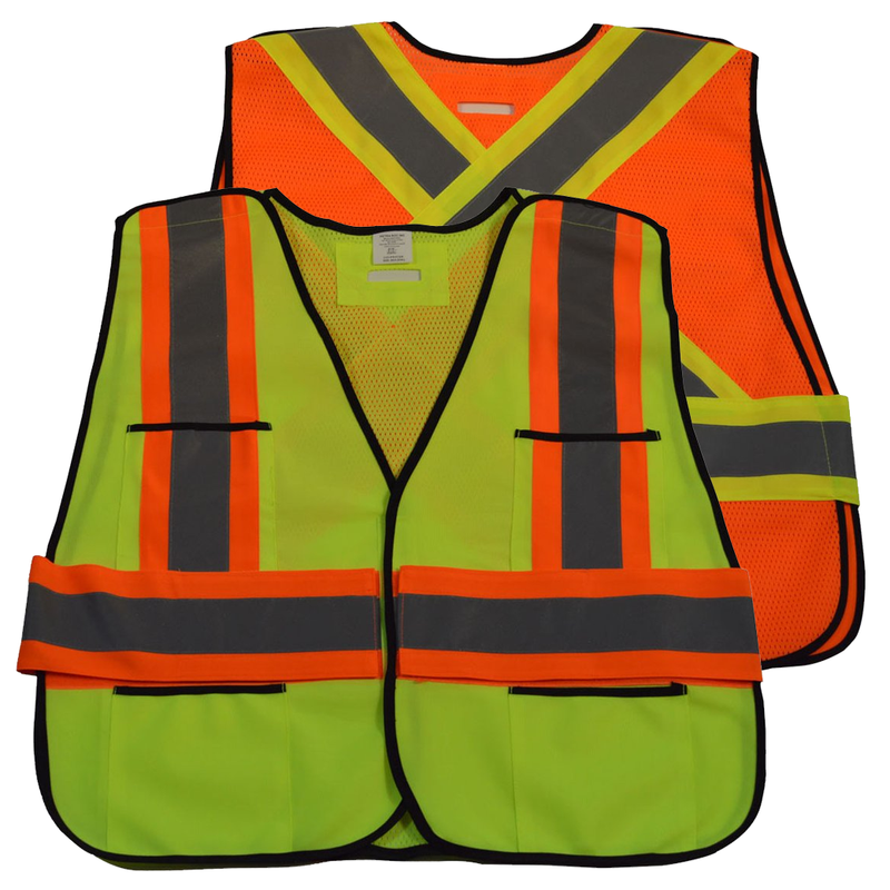 Petra Roc ANSI & CSA Public Safety Vest, Solid Front Mesh Back