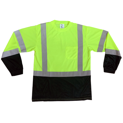 Petra Roc LBTSL3 Class 3 Hi Vis Mesh Black Bottom Long Sleeve Shirt