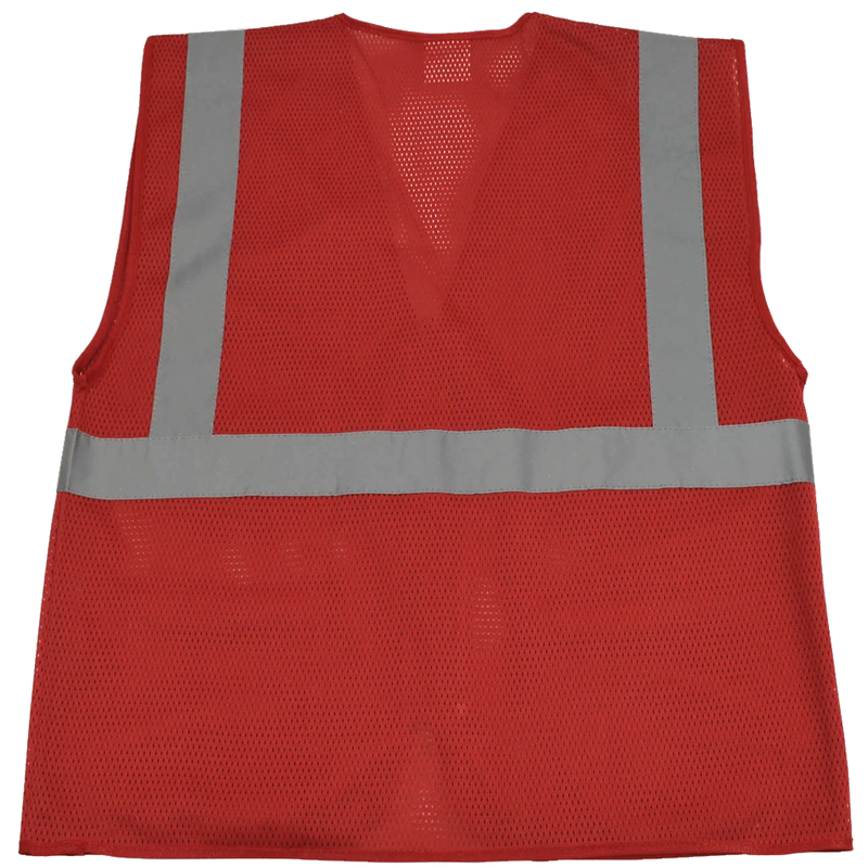 Petra Roc RVM-S1 Non-ANSI Enhanced Visibility Red Mesh Safety Vest