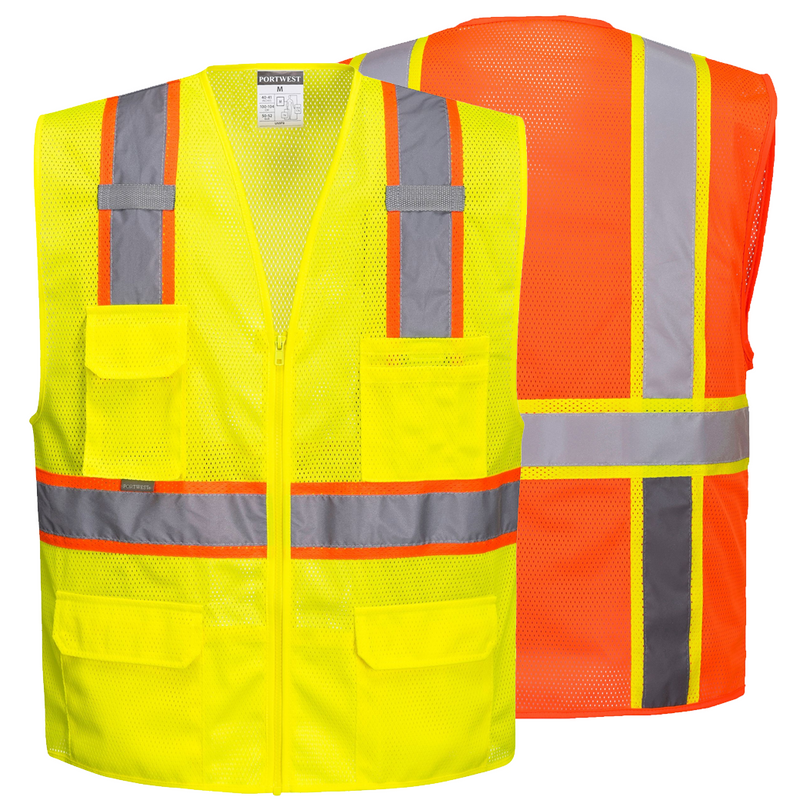 Portwest US374 Orlando Contrast Mesh Hi Vis Safety Vest