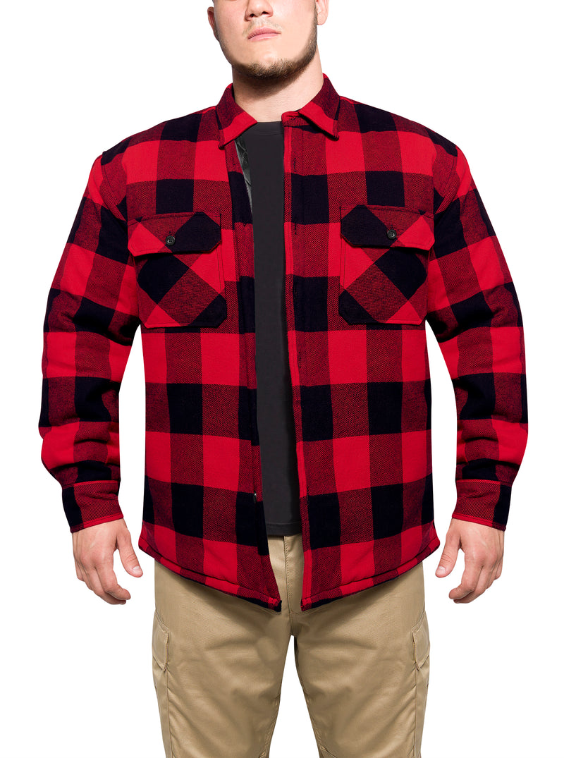 Rothco Buffalo Plaid Quilted Lined Jacket - Red