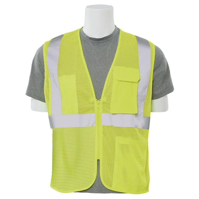 ERB S169 ANSI Class 2 Mesh Surveyor Vest with Zipper