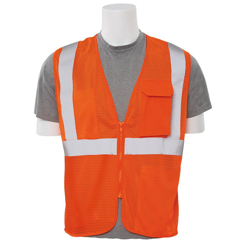 ERB S169 ANSI Class 2 Mesh Surveyor Vest with Zipper