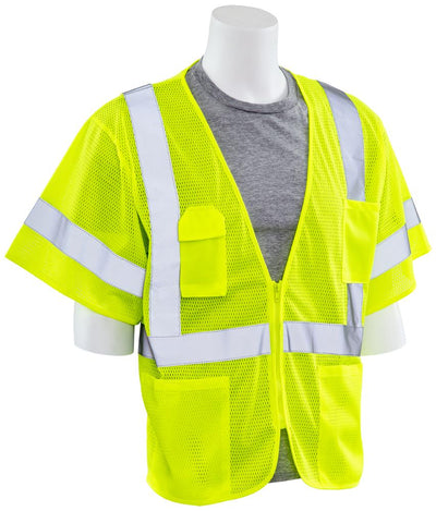 ERB S663P ANSI Class 3 Mesh Safety Vest with Zipper