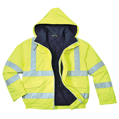 Portwest US773 Bizflame Rain Hi-Vis Anti-Static FR Bomber Jacket