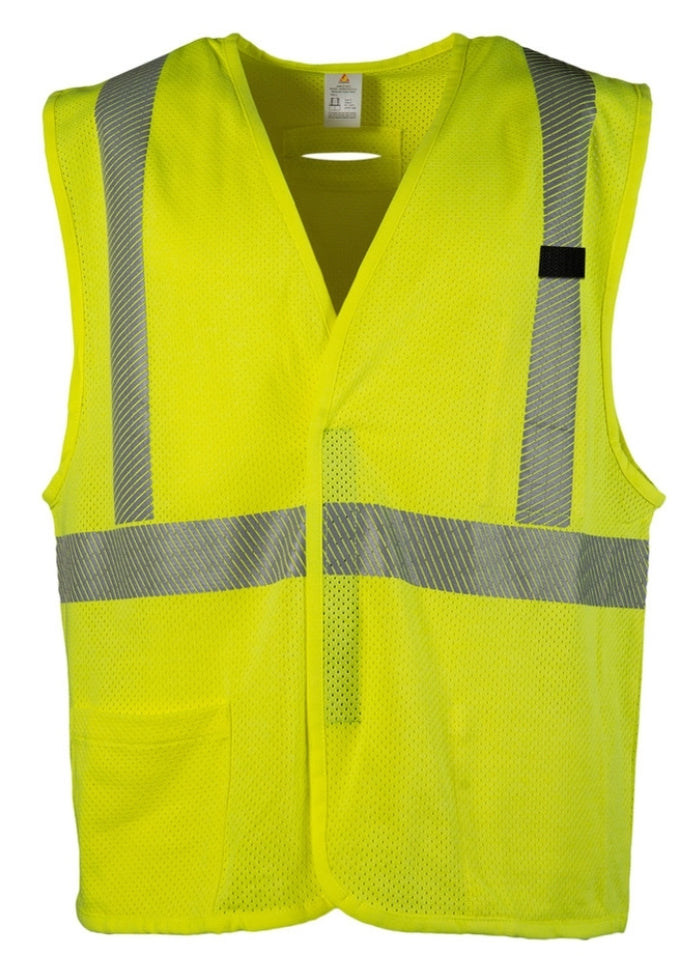 Flamesafe Flame Resistant Safety Vest, Ansi Class 2 Hi Viz Yellow