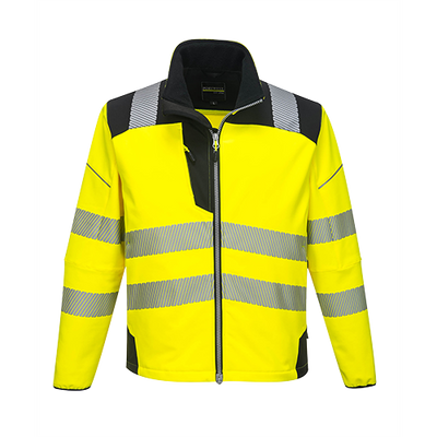 Hi Vis Two Tone Zip Softshell Fleece Jacket | Men's Lightweight Visibility Work Coat