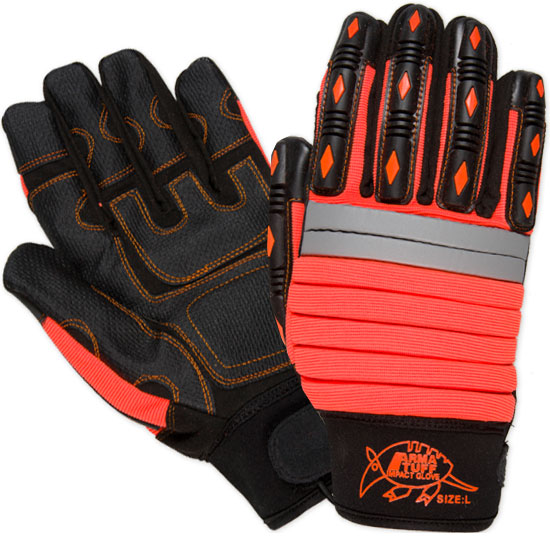 Southern Glove TPMECHO Arma Tuff Hi Vis Orange PVC Palm Impact Gloves