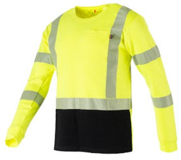 Flamesafe Long Sleeve Flame Resistant Hi Vis Yellow Shirt with Black Bottom