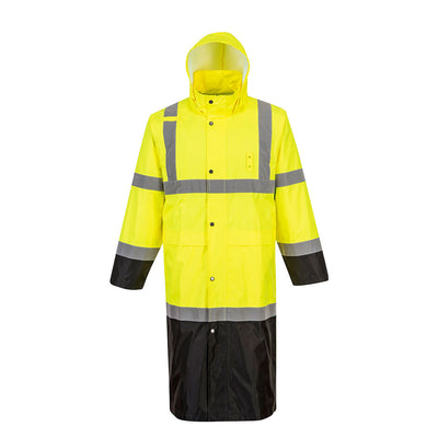 Portwest UH446 Hi-Vis Contrast 48" Rain Coat