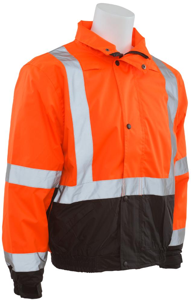 ERB W106 ANSI Class 3 Black Bottom Bomber Jacket