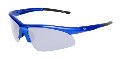Global Vision Ambassador Metallic Safety Glasses with Clear Lenses, Blue Frames