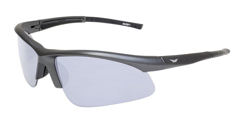 Global Vision Ambassador Metallic Safety Glasses with Clear Lenses, Charcoal Frames