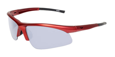 Global Vision Ambassador Metallic Safety Glasses with Clear Lenses, Red Frames