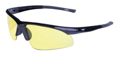 Global Vision Ambassador Safety Glasses with Yellow Tint Lenses, Gloss Black Frames