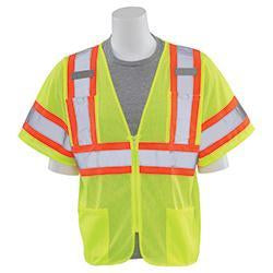 ERB S683P ANSI Class 3 Lime Mesh High Visibility Safety Vest