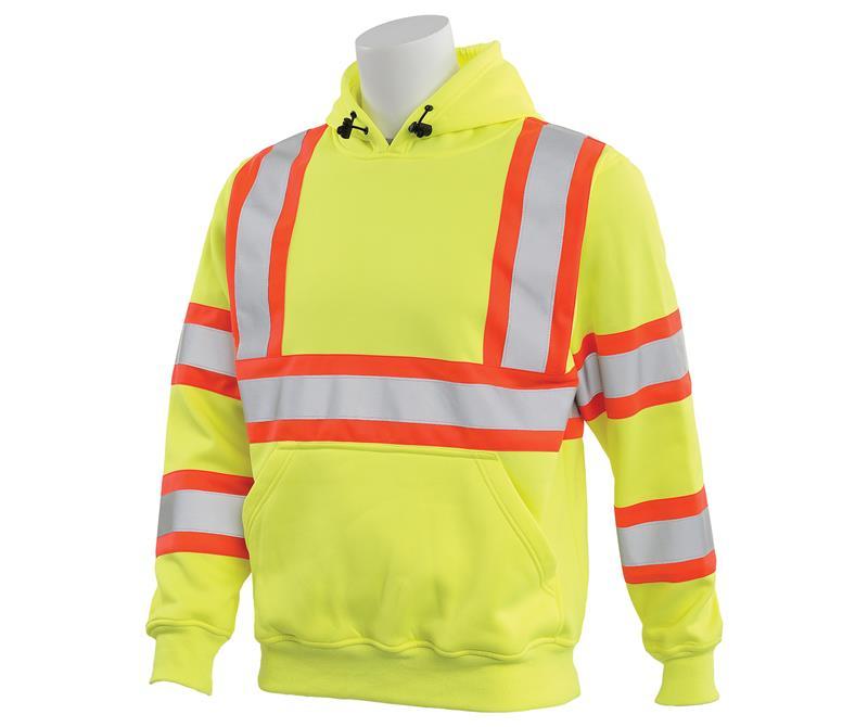 ERB W376C ANSI Class 3 Hooded Pullover Sweatshirt with Contrasting Trim