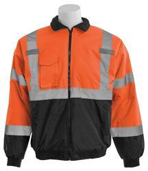 ERB W105 ANSI Class 3 Economy High Visibility Bomber Jacket, Orange